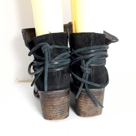 FREEBIRD by Steven Women's CASEY Black Leather Suede Ankle Boots Booties Size 8 - Picture 9 of 15